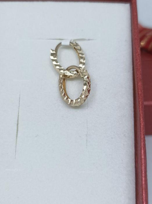 Złote kolczyki owale, złoto 585