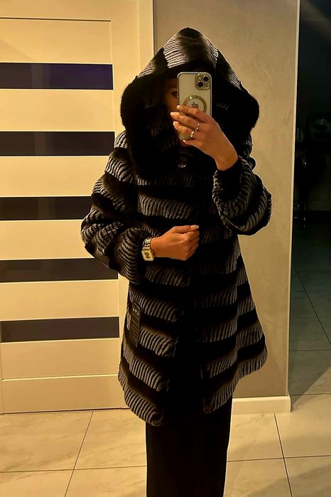 Futro naturalne szynszyl plus norka rozm S M do L