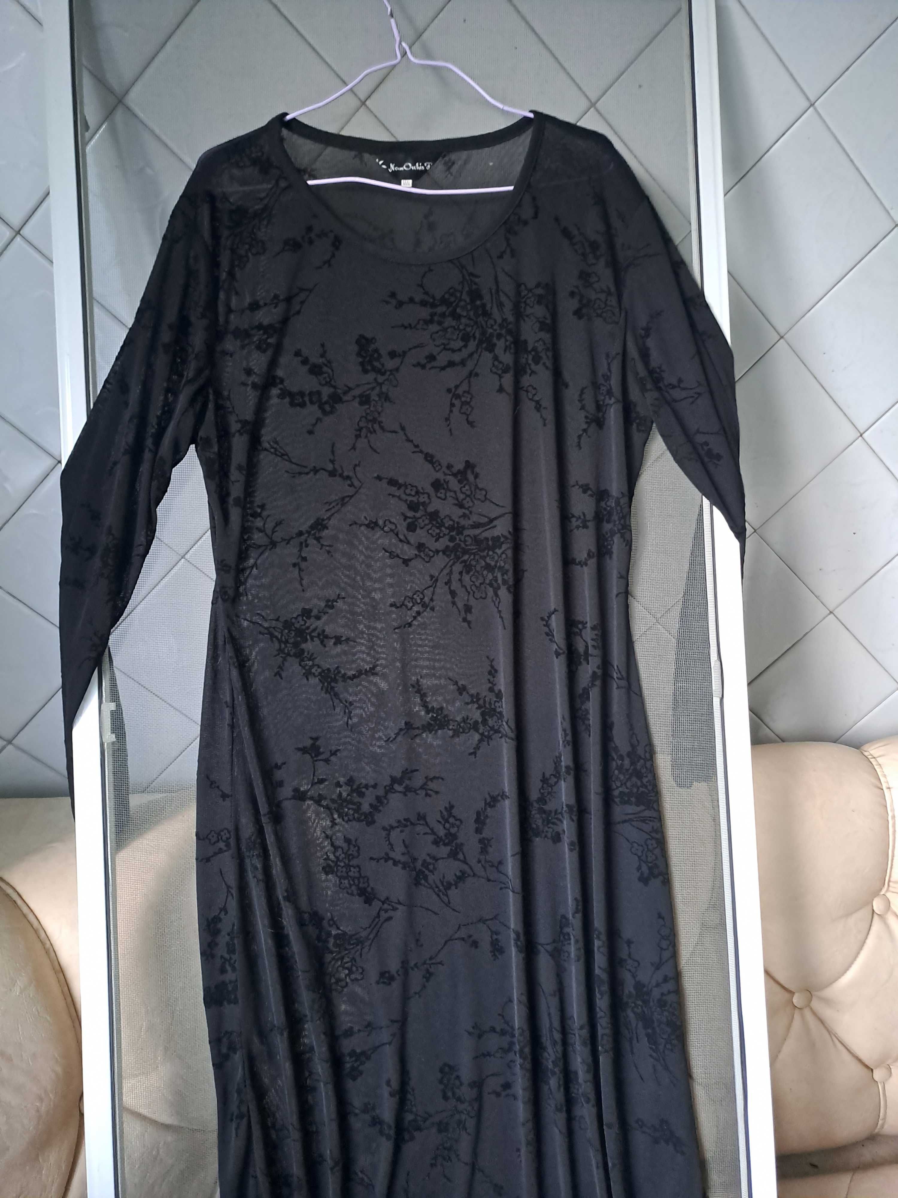 Платье черное длинное 50 размер