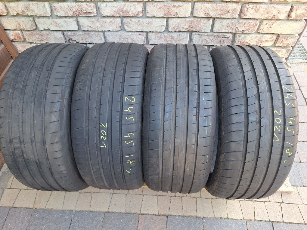 4 opony letnie 245/45/18 Goodyear z 2021 roku wysoki indeks