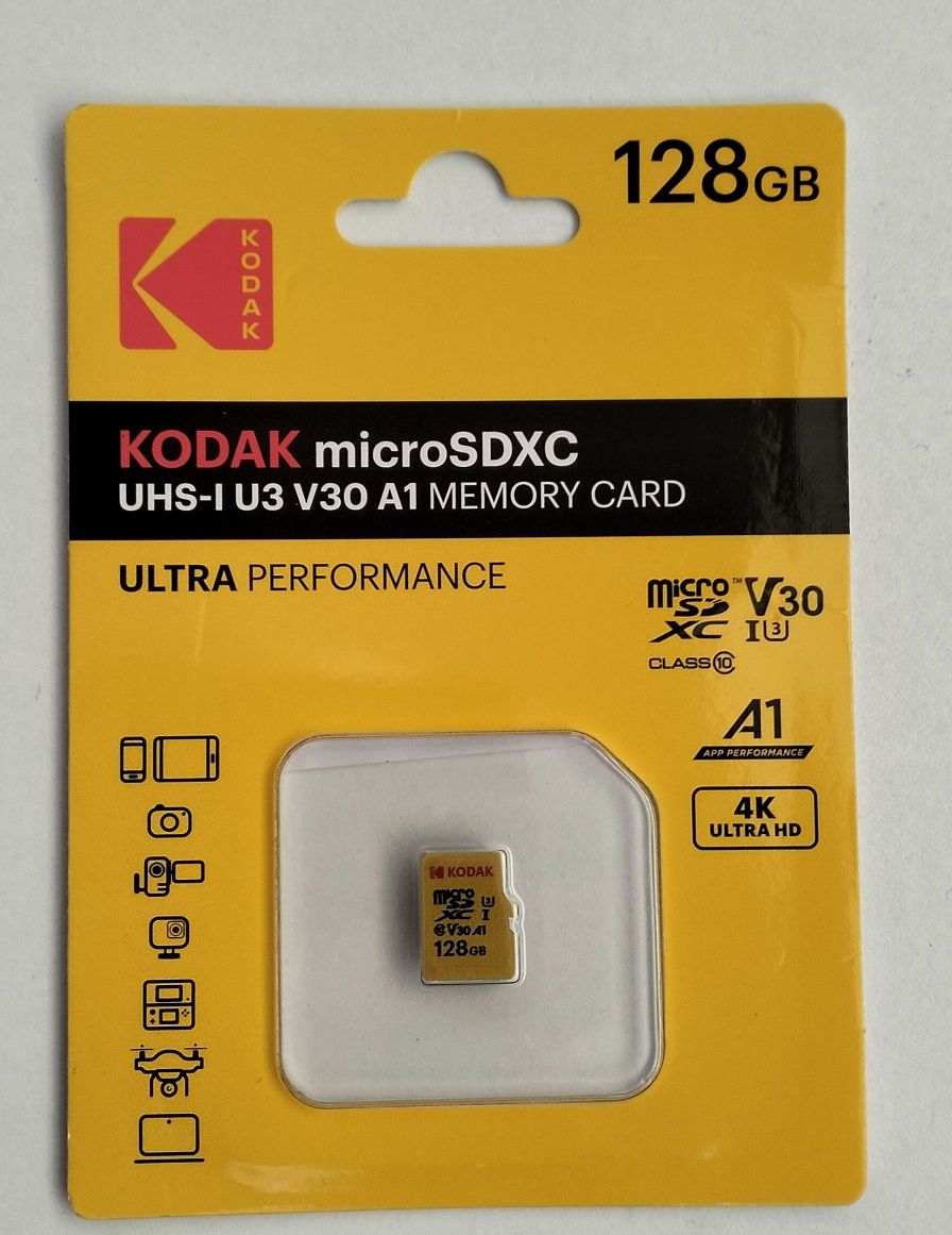 Cartão de Memória Kodak MicroSD Memory Card V30 64GB 128GB novo