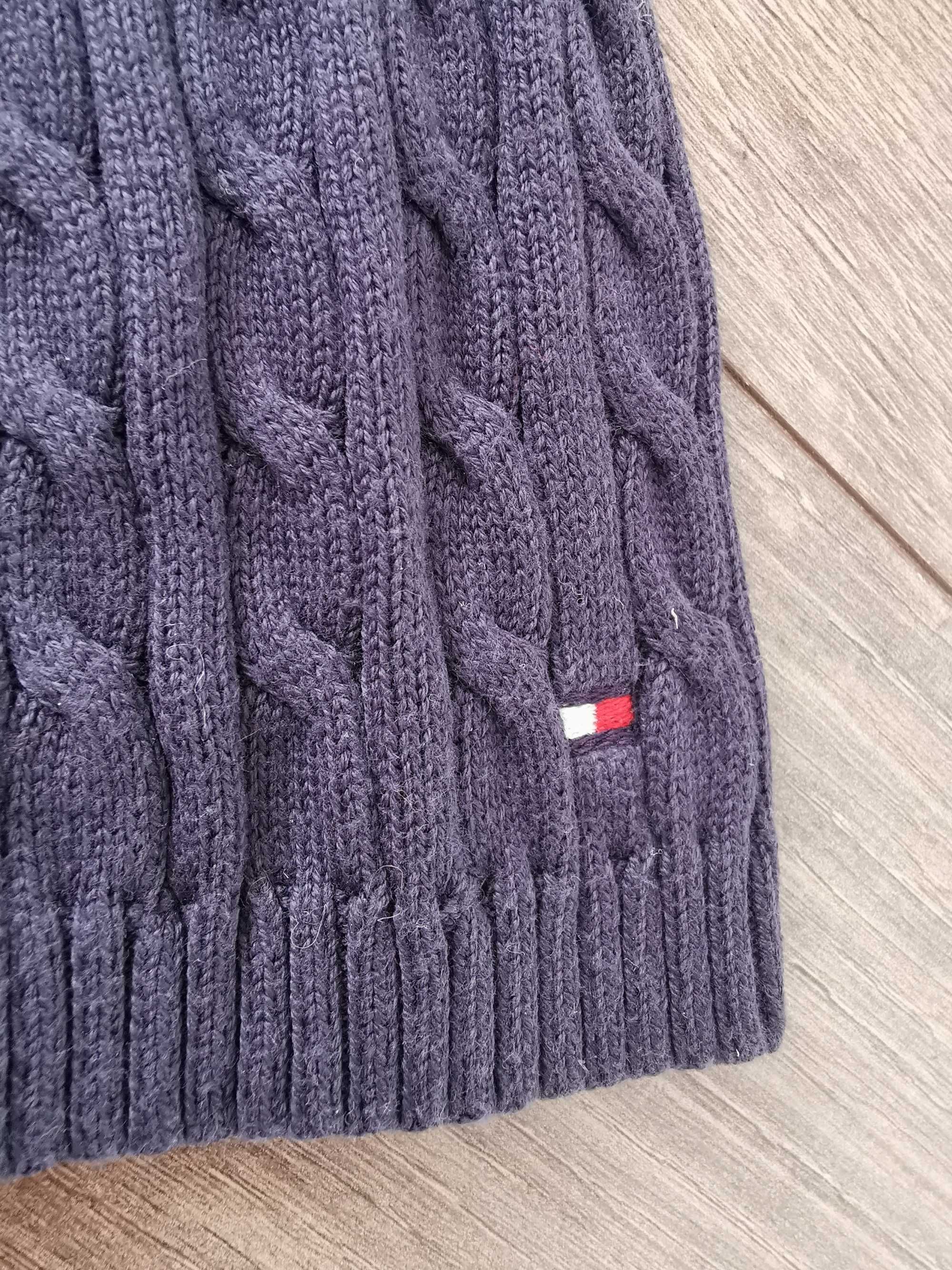 Sweter damski granatowy rękaw 3/4 tommy hilfiger