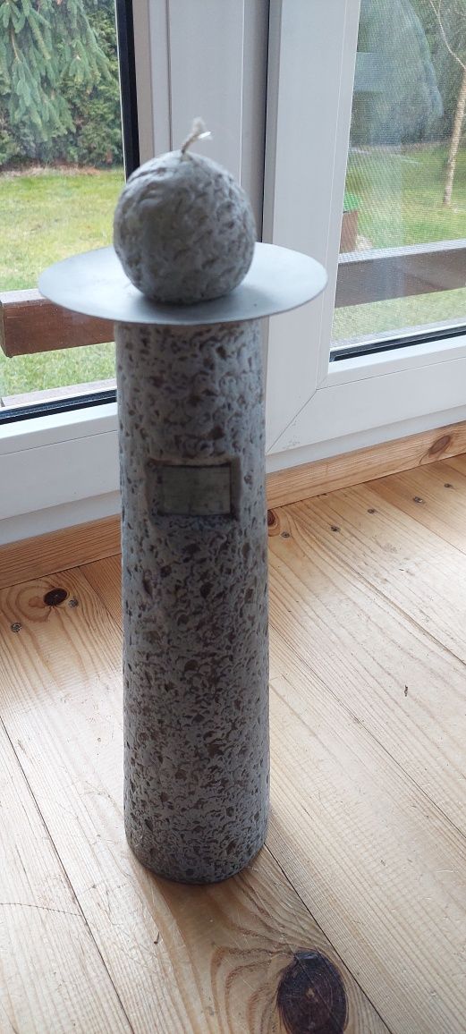 Świecznik ceramiczny ozdobny wysoki 42cm + świeczkanowy