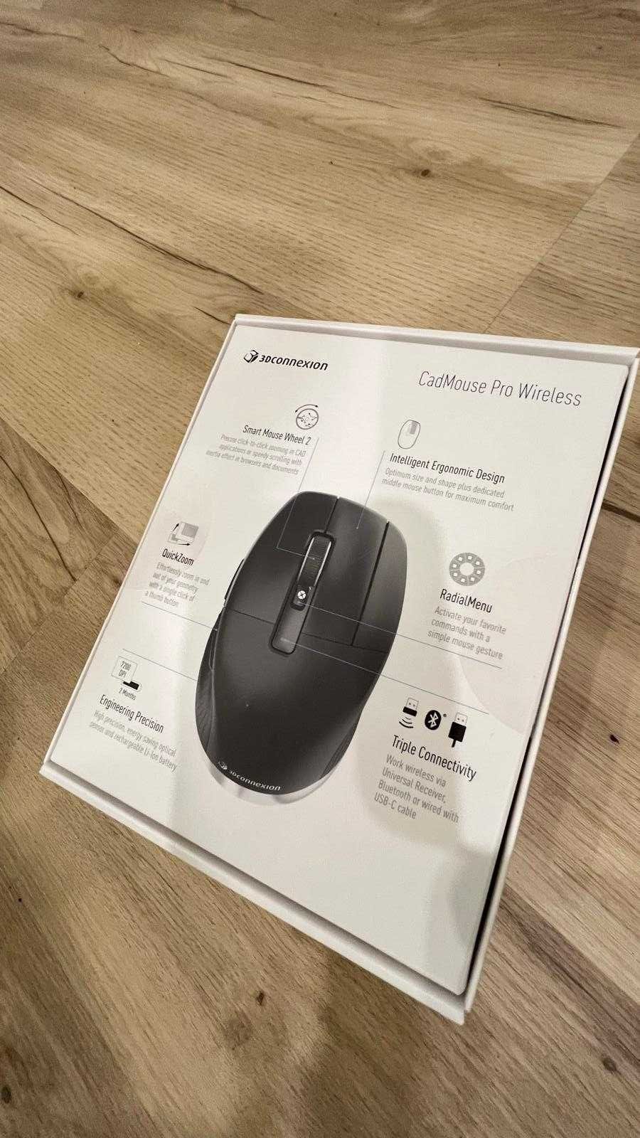 Rato 3Dconnexion Cadmouse Pro Wireless 7200DPI Preto - Destro - Novo.
