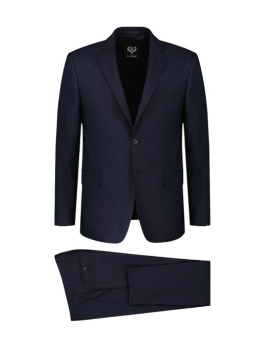 Garnitur wełniany, granatowy, firmy Lavard