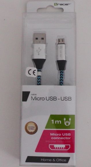 Kabel USB - Micro USB 1 metr Tracer 2,1A oplot