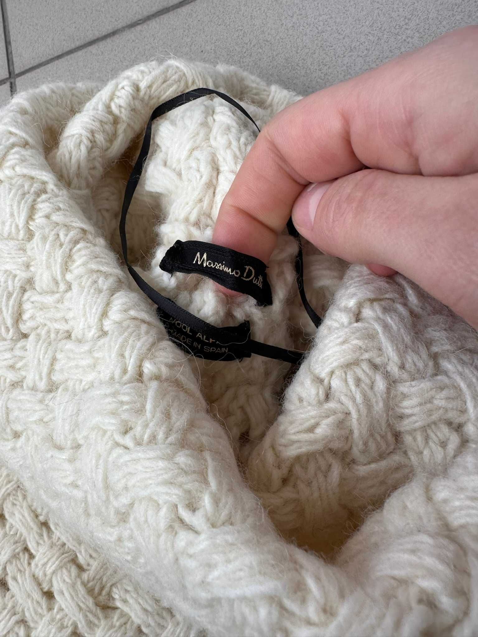 Sweter wełniane ponczo Massimo Dutti alpaka oversize r. M