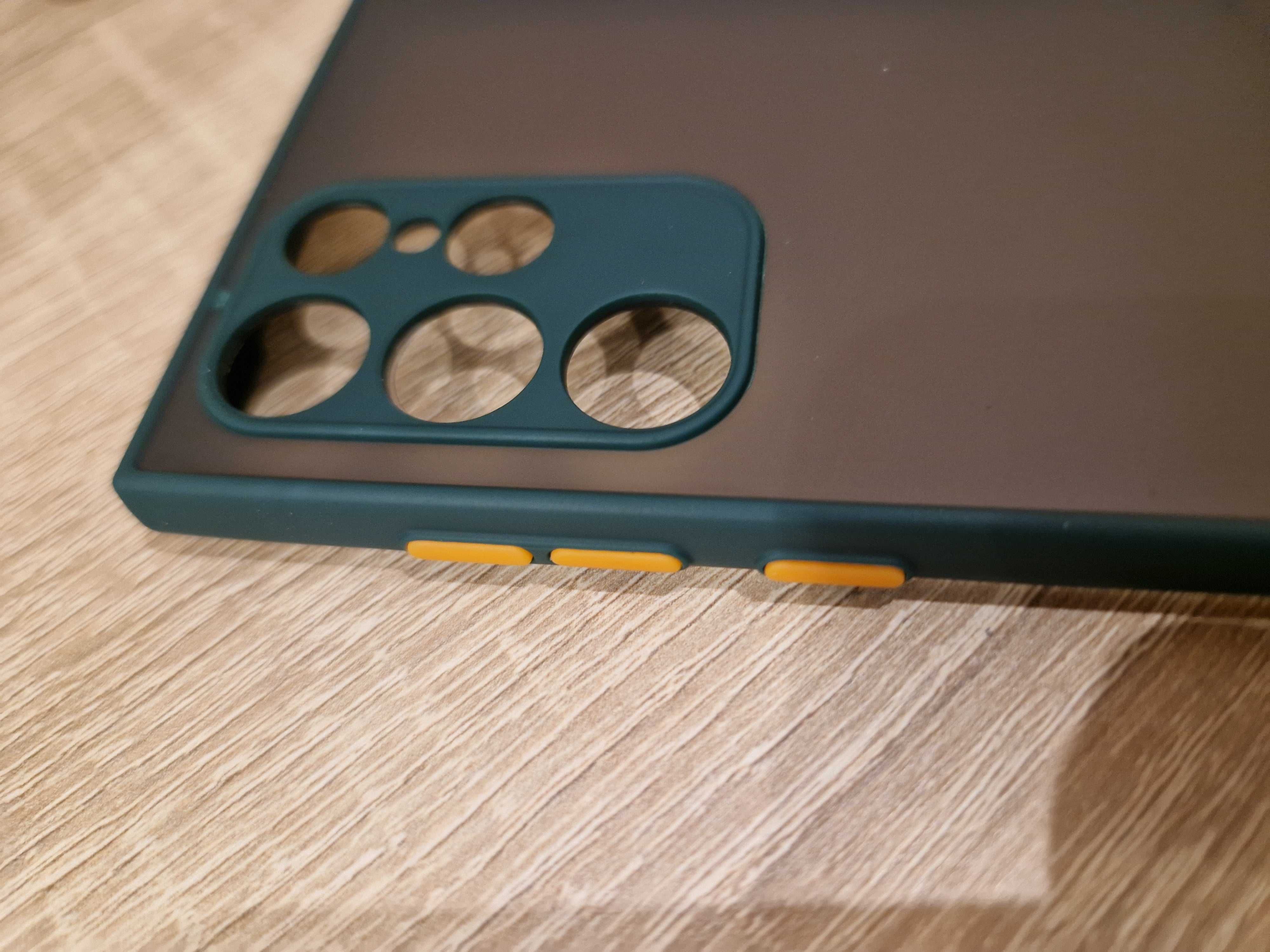Etui Vennus Color Button Bumper do Samsung Galaxy S22 Ultra Zielony