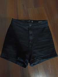 Czarne szorty spodenki jeansowe wysoki stan S 36 sinsay