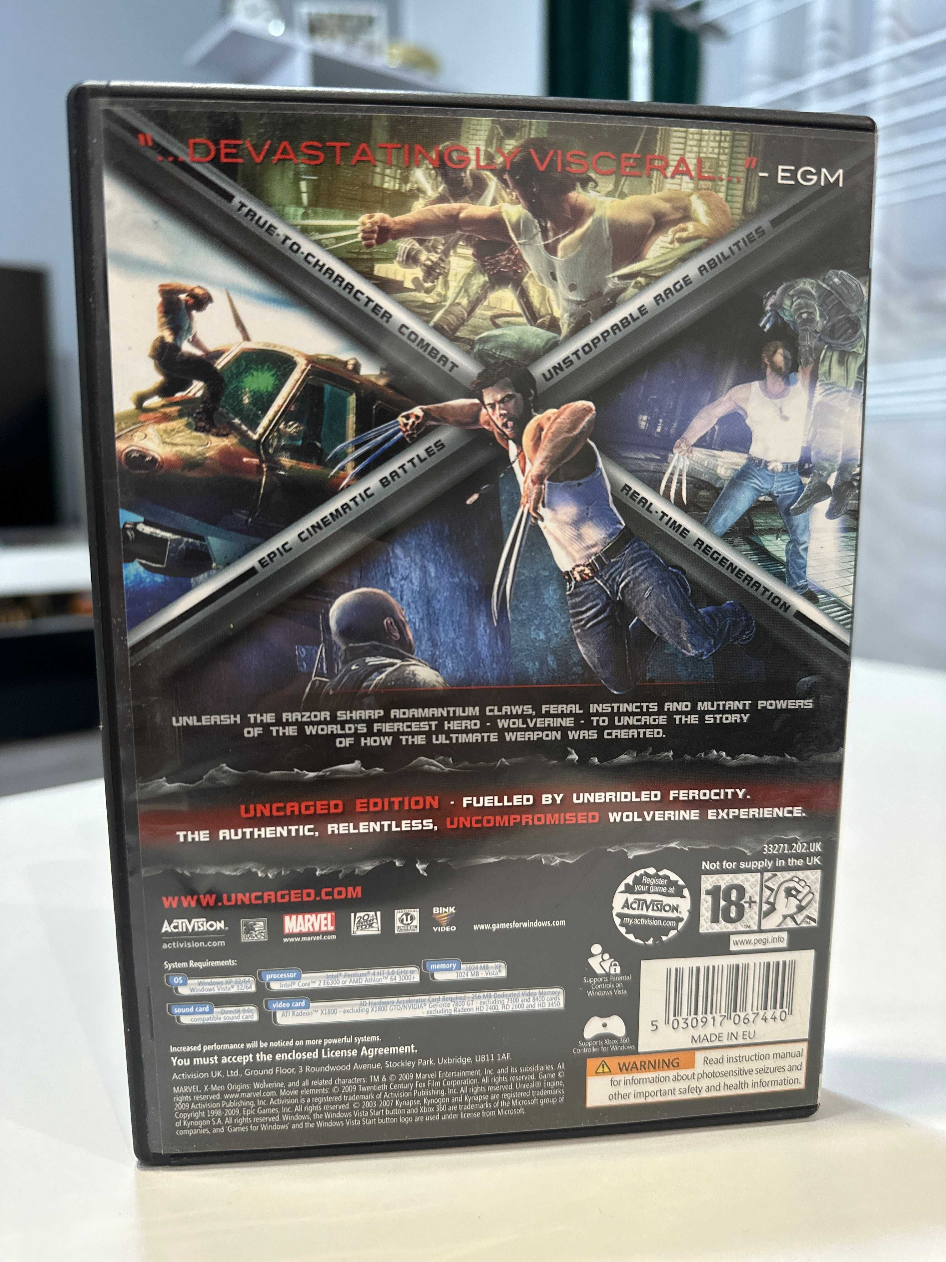 Gra X-men origins wolverine uncaged edition PC xmen box