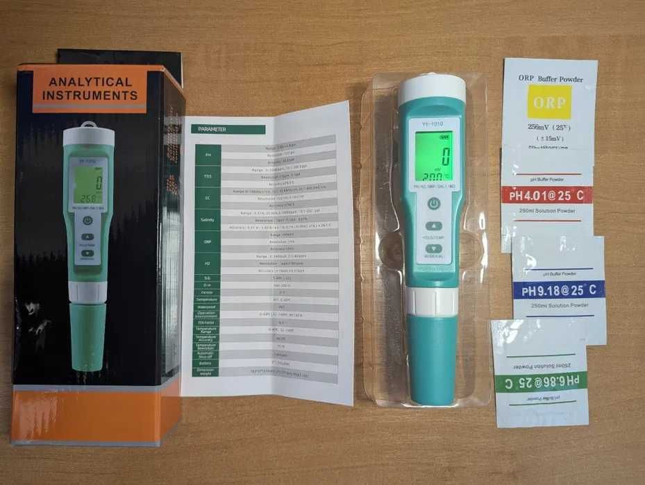 Тестер води Yieryi YY-1010 PH TDS EC ORP SALT H2 S.G Temp MΩ Fertile