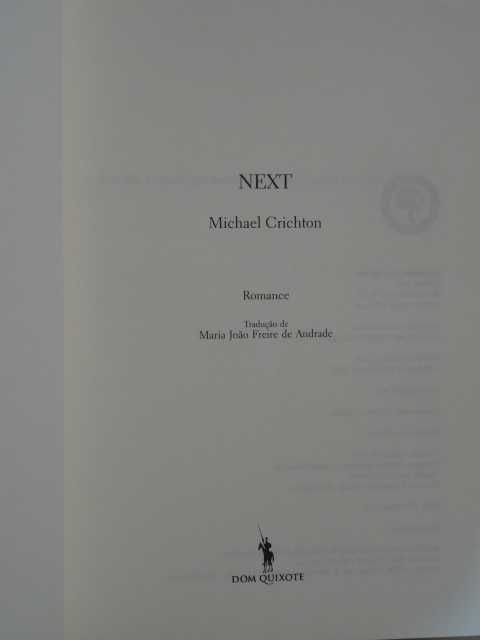 Next de Michael Crichton - 1ª Edição