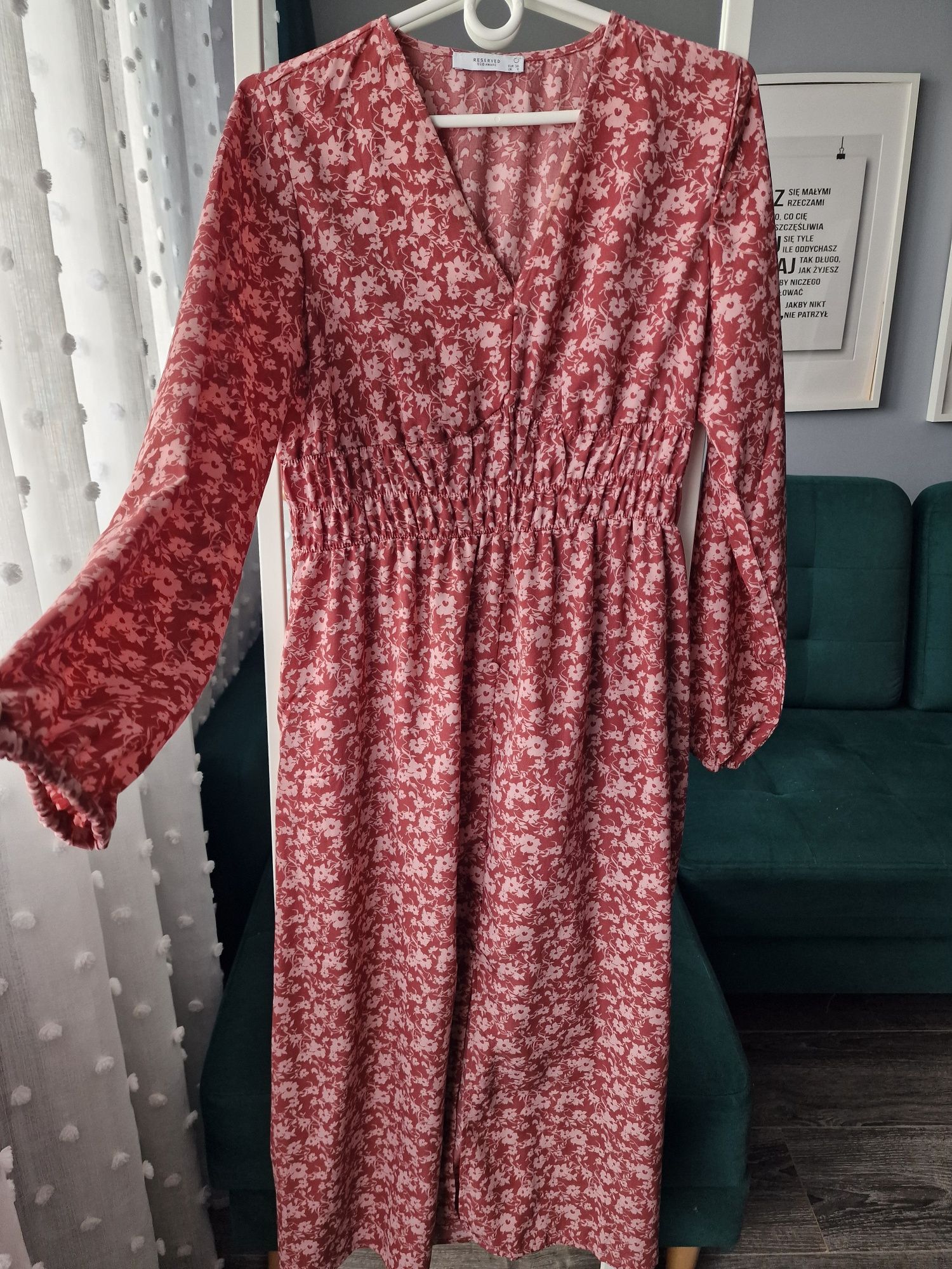 Sukienka elegancka reserved komunia r s kwiaty