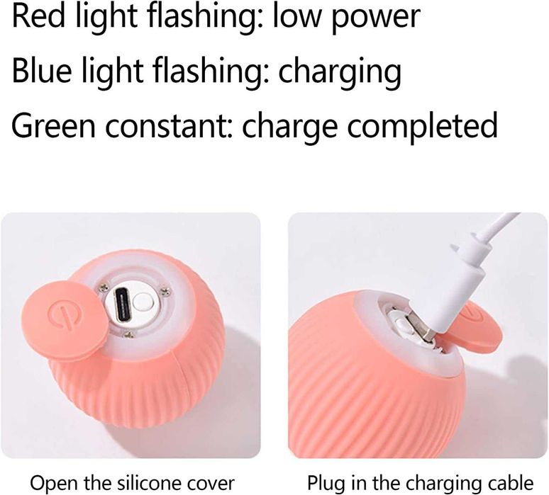 Bola de brinquedo interativa para gatos, recarregável por USB (azul)