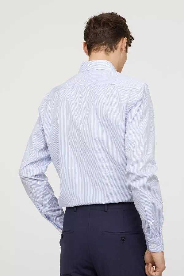 Рубашка H&M в полоску, Easy iron, Slim fit !  S-M