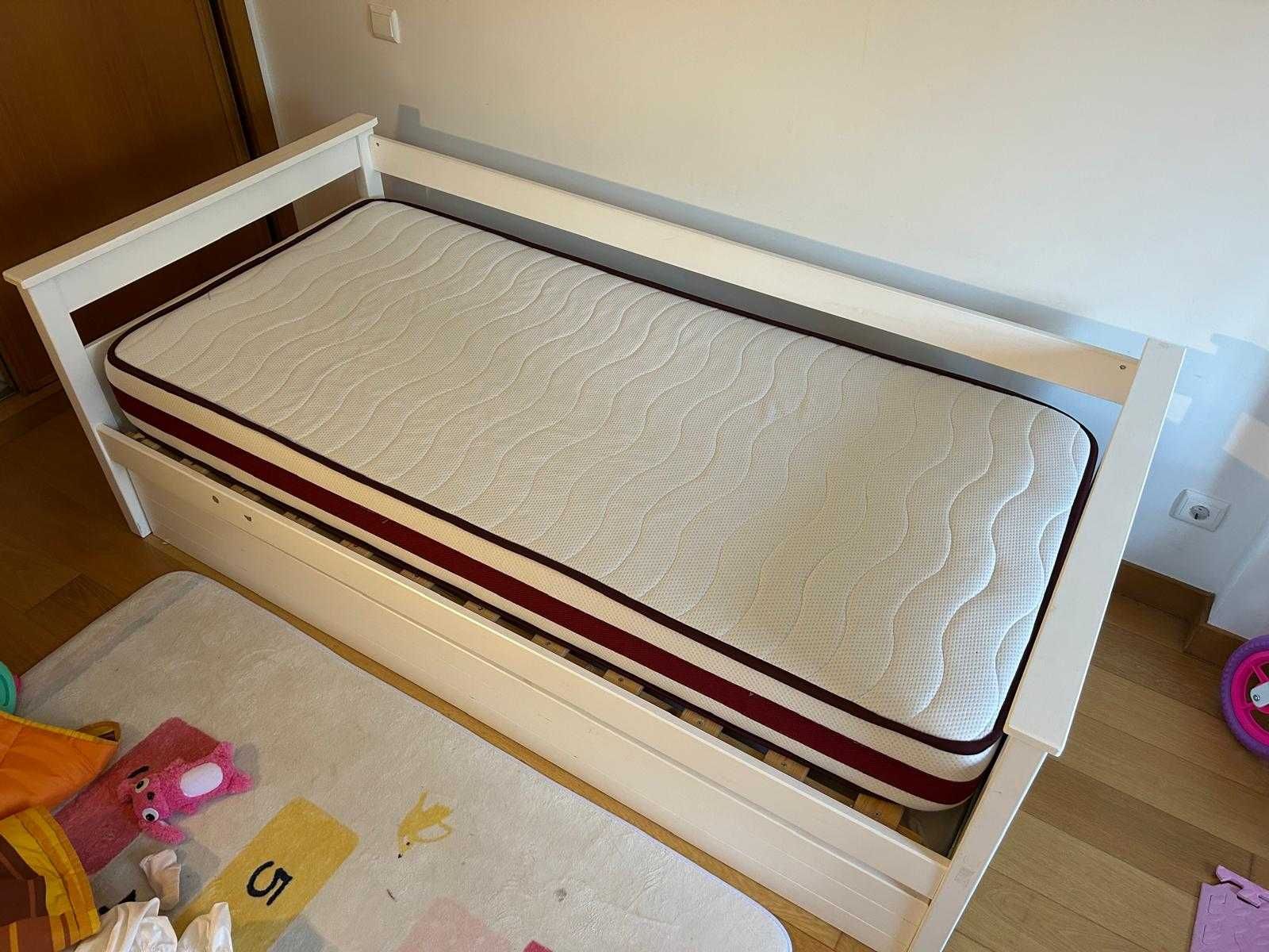 Cama dupla nido 90x190 com sommier DUPLEX (Conforama) + 1 colchão