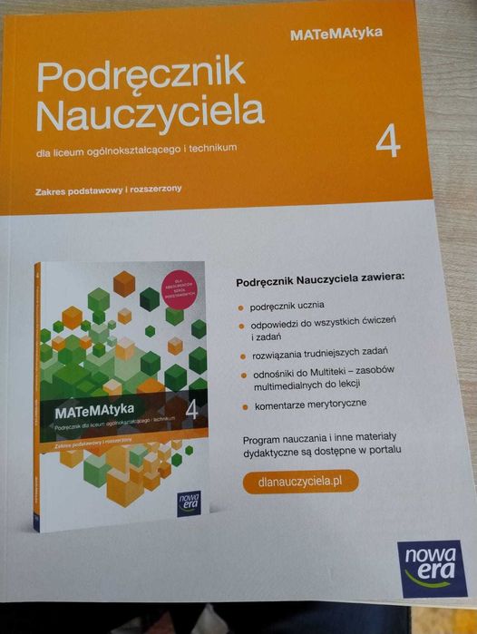 podręcznik nauczyciela Matematyka 4, nowa era. podstawa i rozszerzenie
