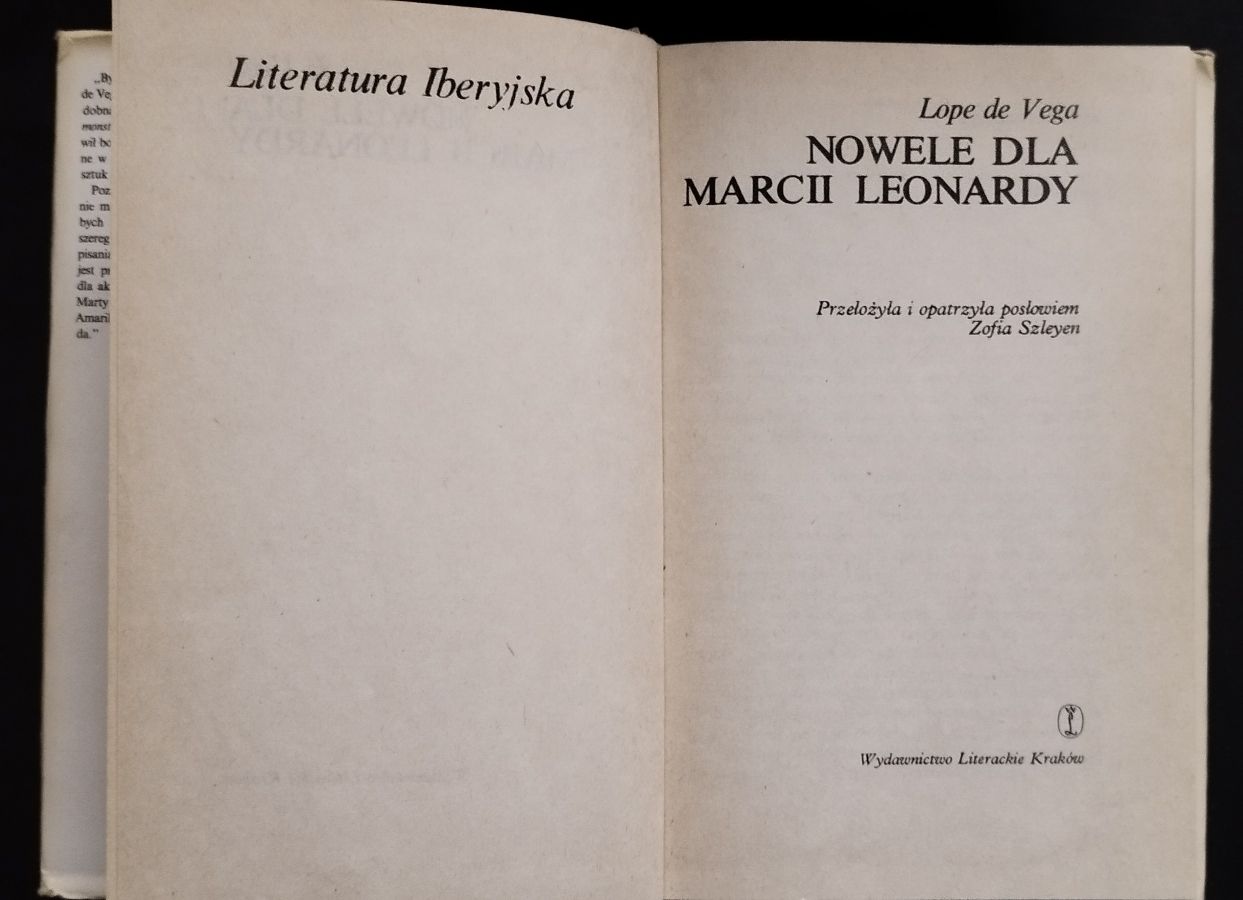 Lope de Vega - Nowele dla Marcii Leonardy