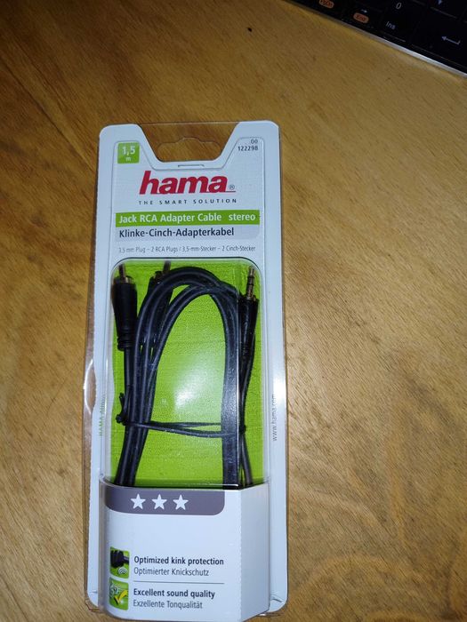 Аудіокабель/перехідник hama стереоаудіокабель (1,5 м) 3,5 мм 2 RCA