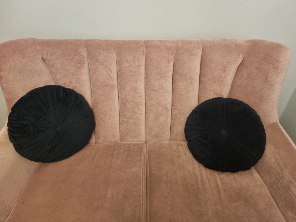 Dwie podwójne sofki różowe Meble Swarzędz
