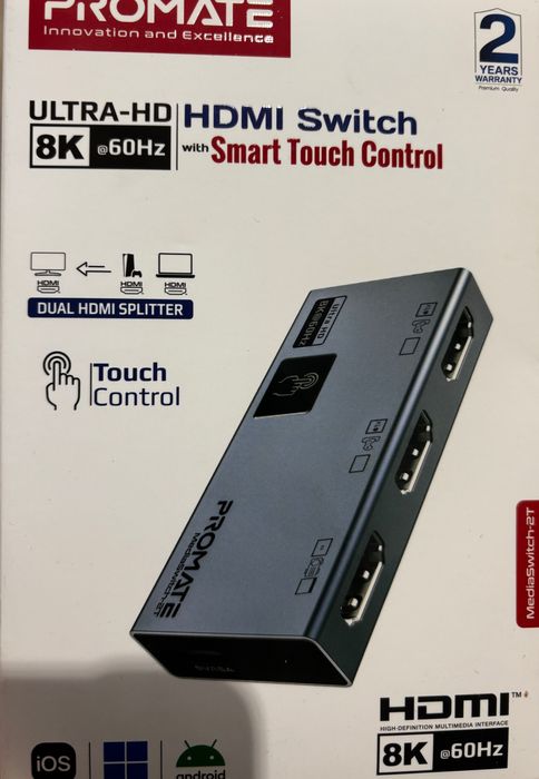 Медіа конвертор MediaSwitch-2T 2хHDMI to HDMI Silver