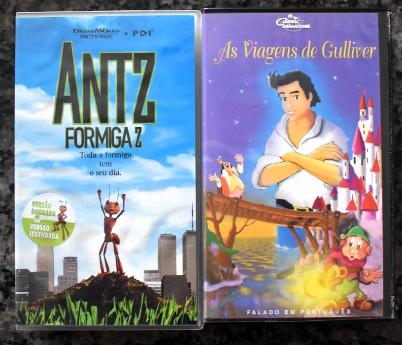 Lote 6 filmes de animação em VHS