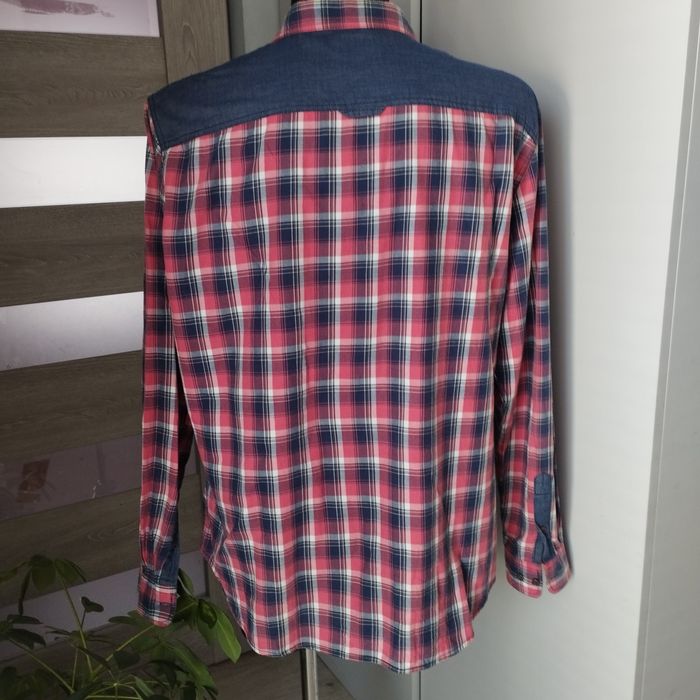 Koszula męska KappAhl w kratę, Regular Fit, rozmiar 41/42, bawełna