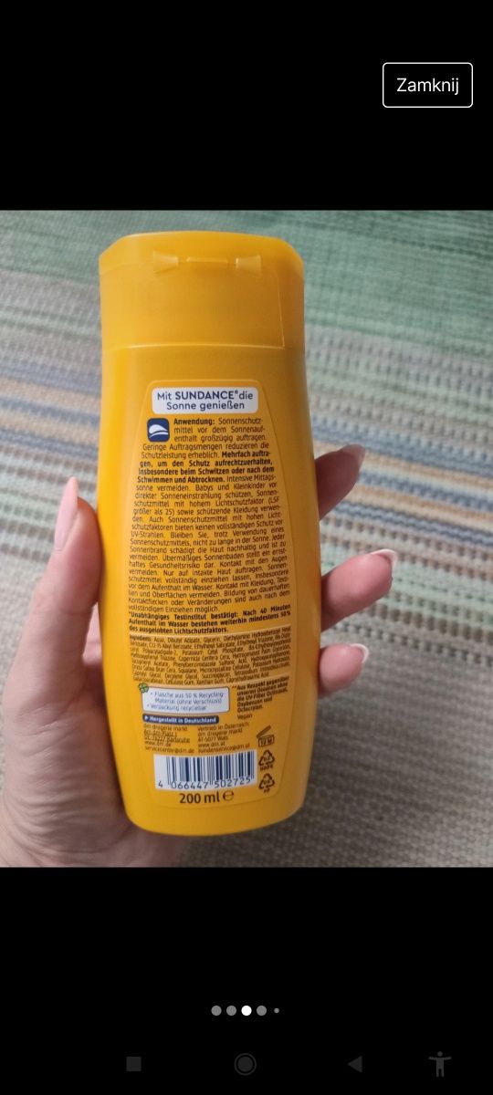 nowe Mleczko do opalania kids sundance SPF 50, 200 ml