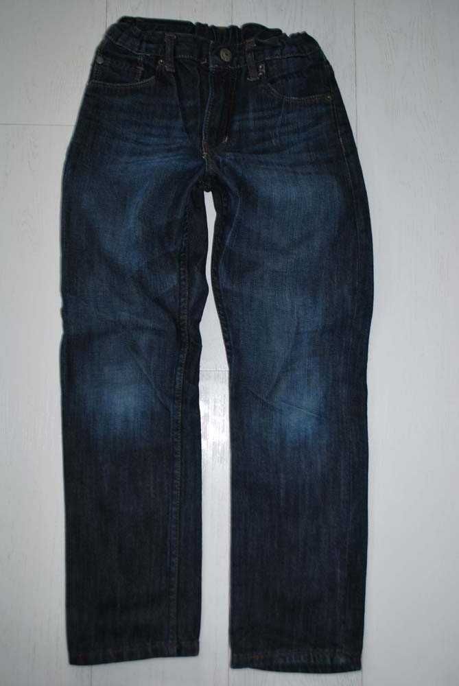 Spodnie jeansowe ciemny niebieski H&M, r. 128, 7-8 lat