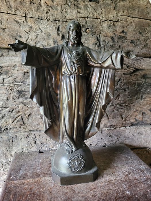 Francuska figurka Cynkal Pan Jezus Zbawiciel