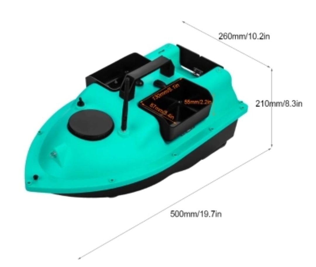 Barco com GPS para transporte de engodo/anzol bateria até 4h e 500 alc