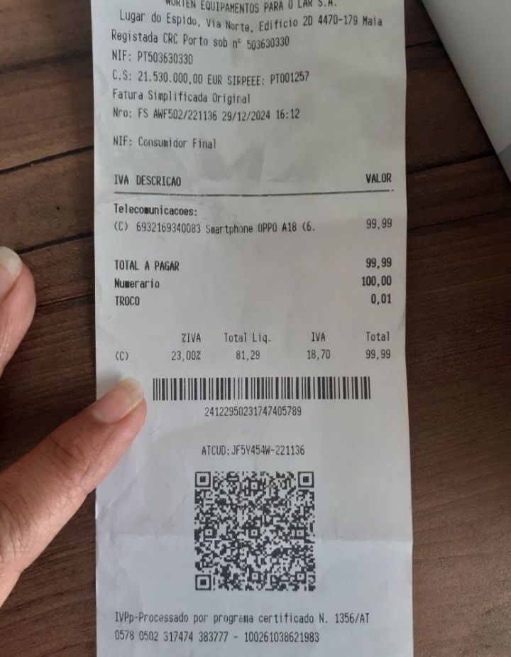 OPPO A18 NOVO c/Garantia
