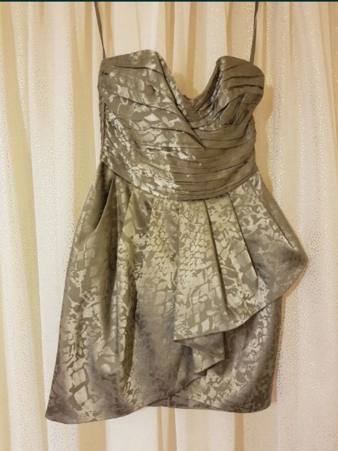 Sukienka H&M bez pleców srebrna szara wesele urodziny