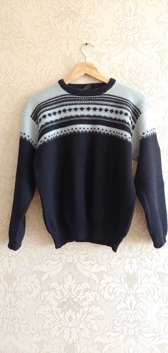 Мужской свитер, натуральная шерсть, размер S, Норвегия