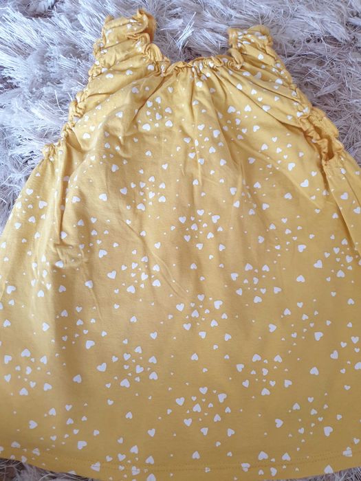 Bawełniana musztardowa koszulka/ tunika H&M w rozmiarze 92