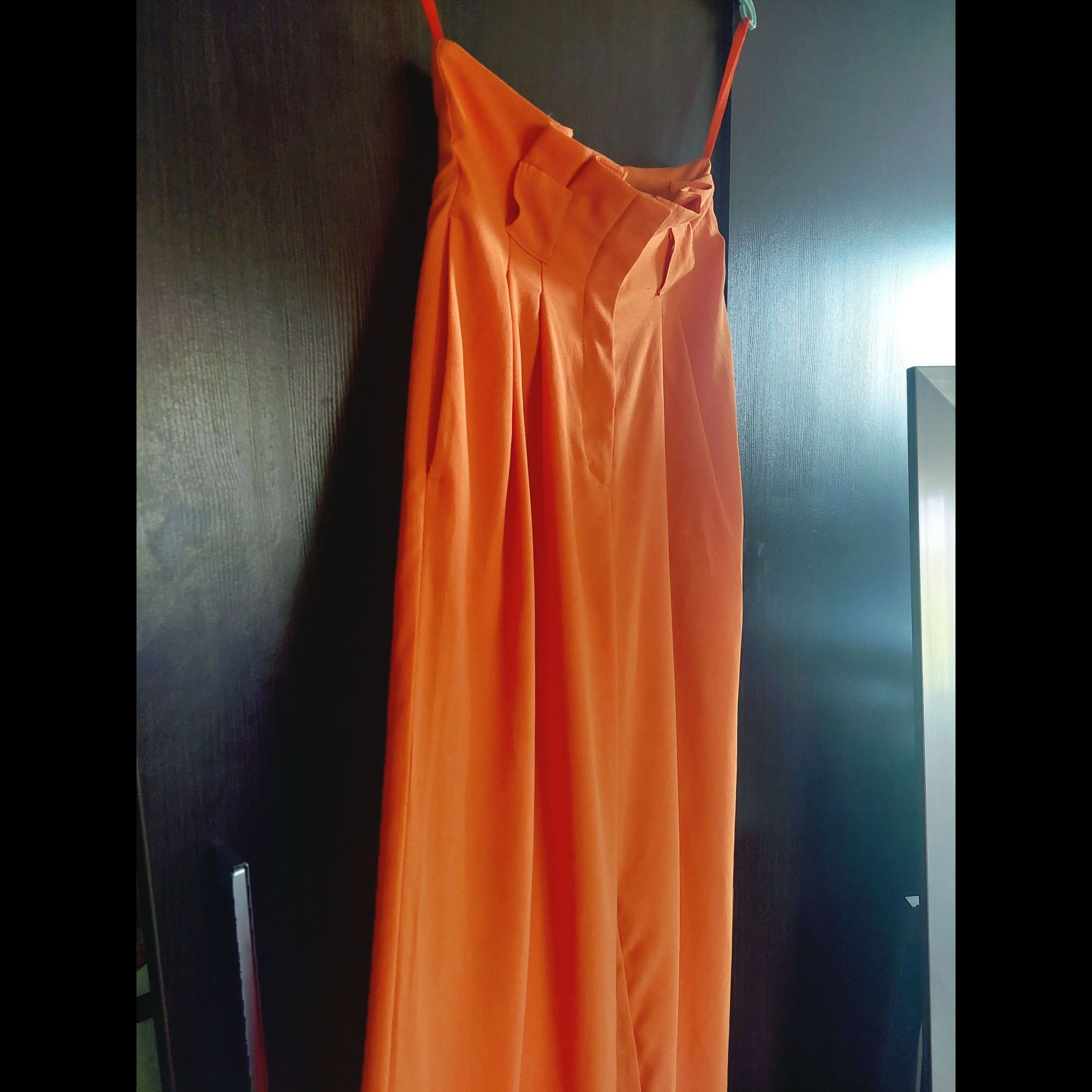 Pomarańczowe Szerokie spodnie