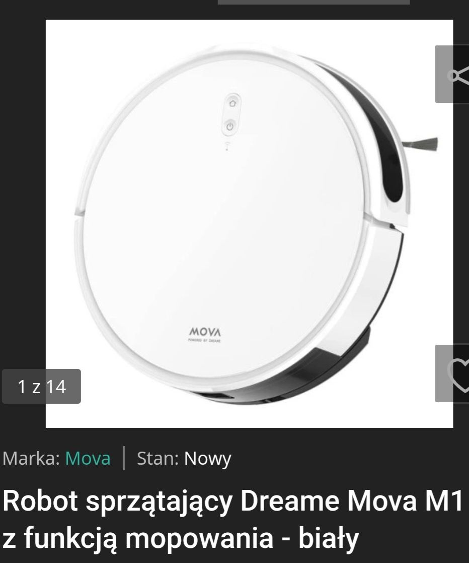 Robot sprzatajacy, mopujący Dreame Mova M 1
