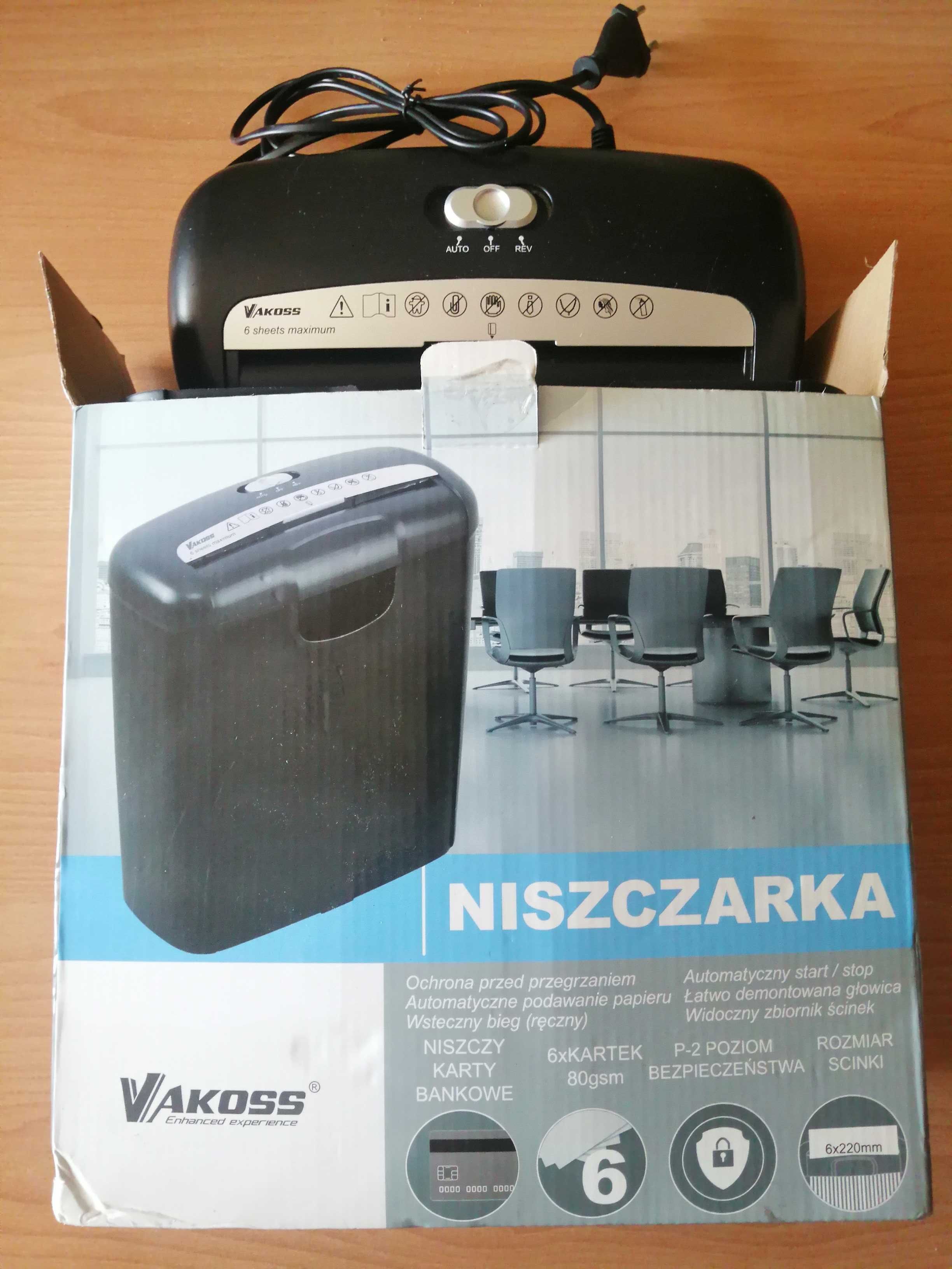 Niszczarka do dokumentów  Vakoss  AP-4022K + gratis