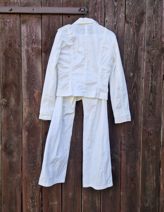 Marc Cain komplet garnitur bawełna len lato 36r