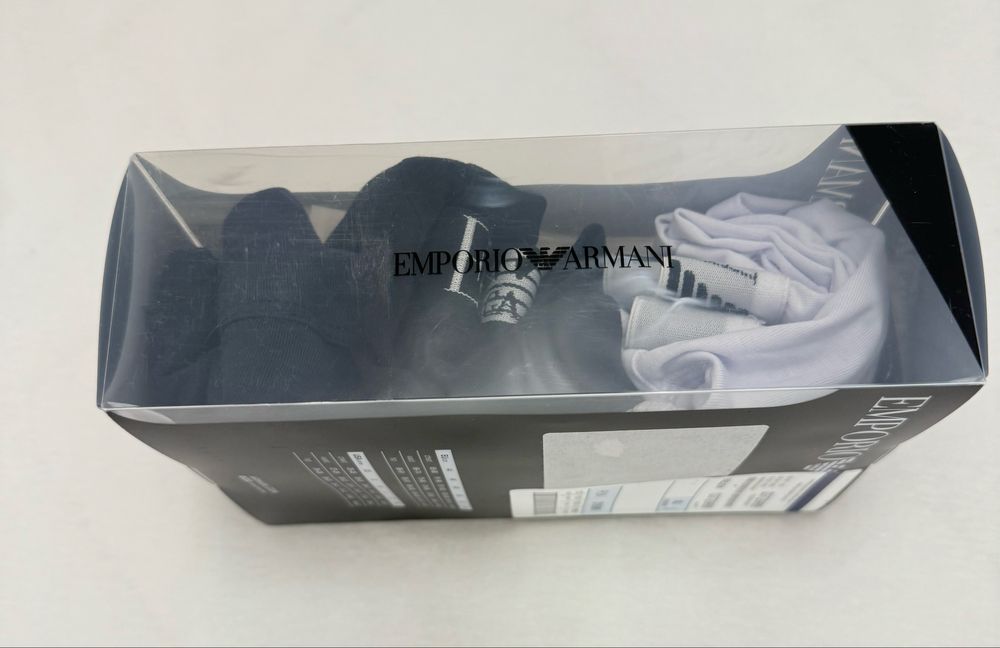 Majtki bokserki Stretch Cotton Emporio Armani 3 pack XL białe granat c