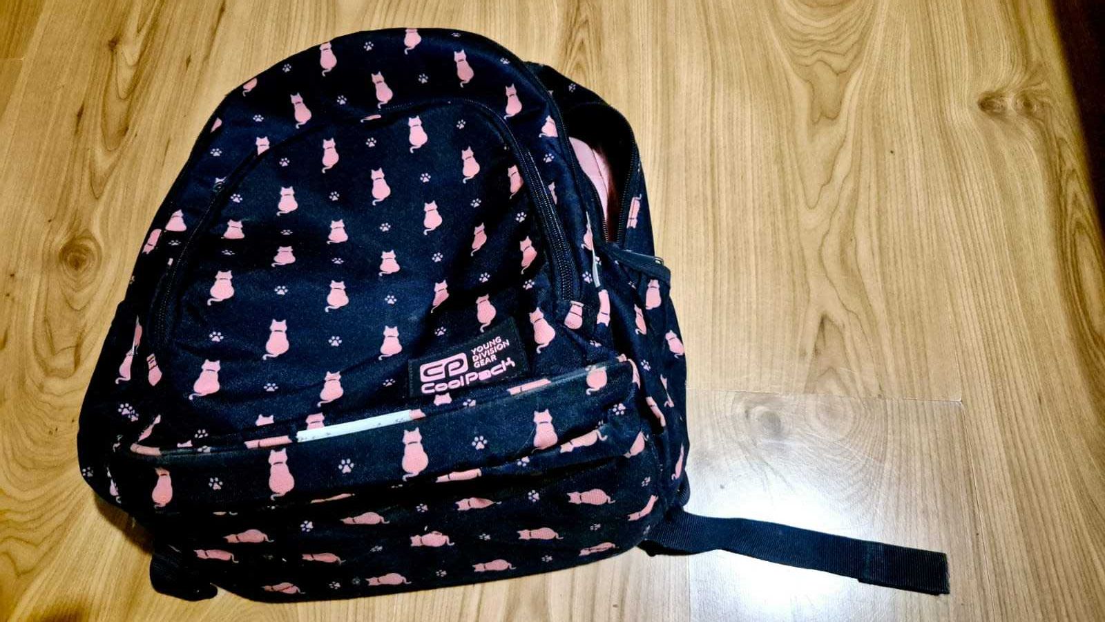 Plecak szkolny cool pack, granatowy w kotki