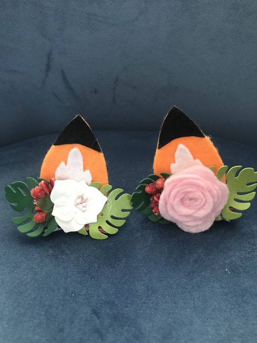 Ушки лисички заколки