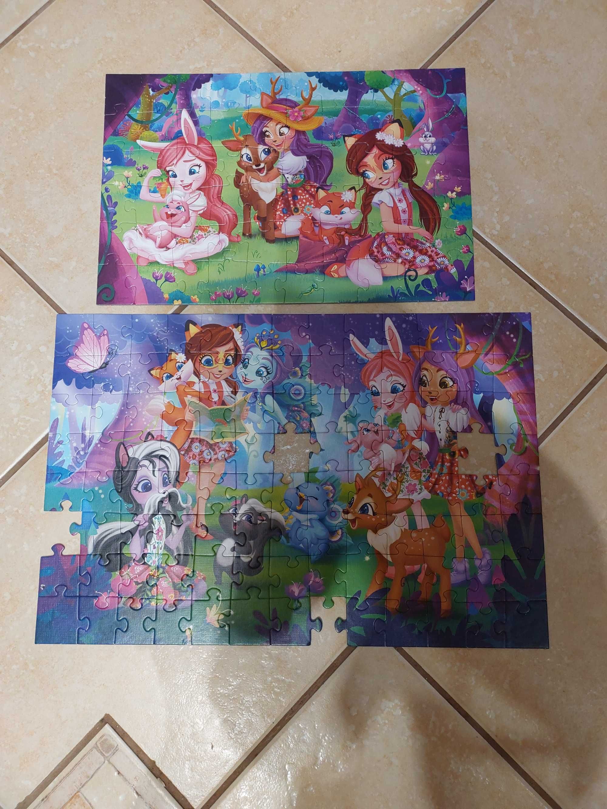 Puzzle Enchantimals 2 sztuki 33x22cm, 41x27,5cm