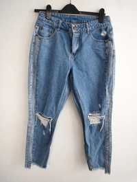 Fishbone  spodnie jeansy z wysoki stan dziury mom m 38 super