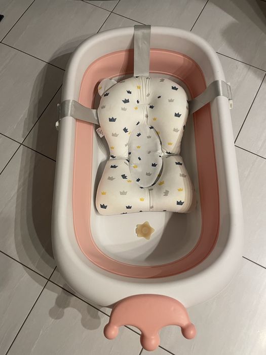 Składana wanienka dla dziecka noworodka plastikowa z wkładem dziewczyn