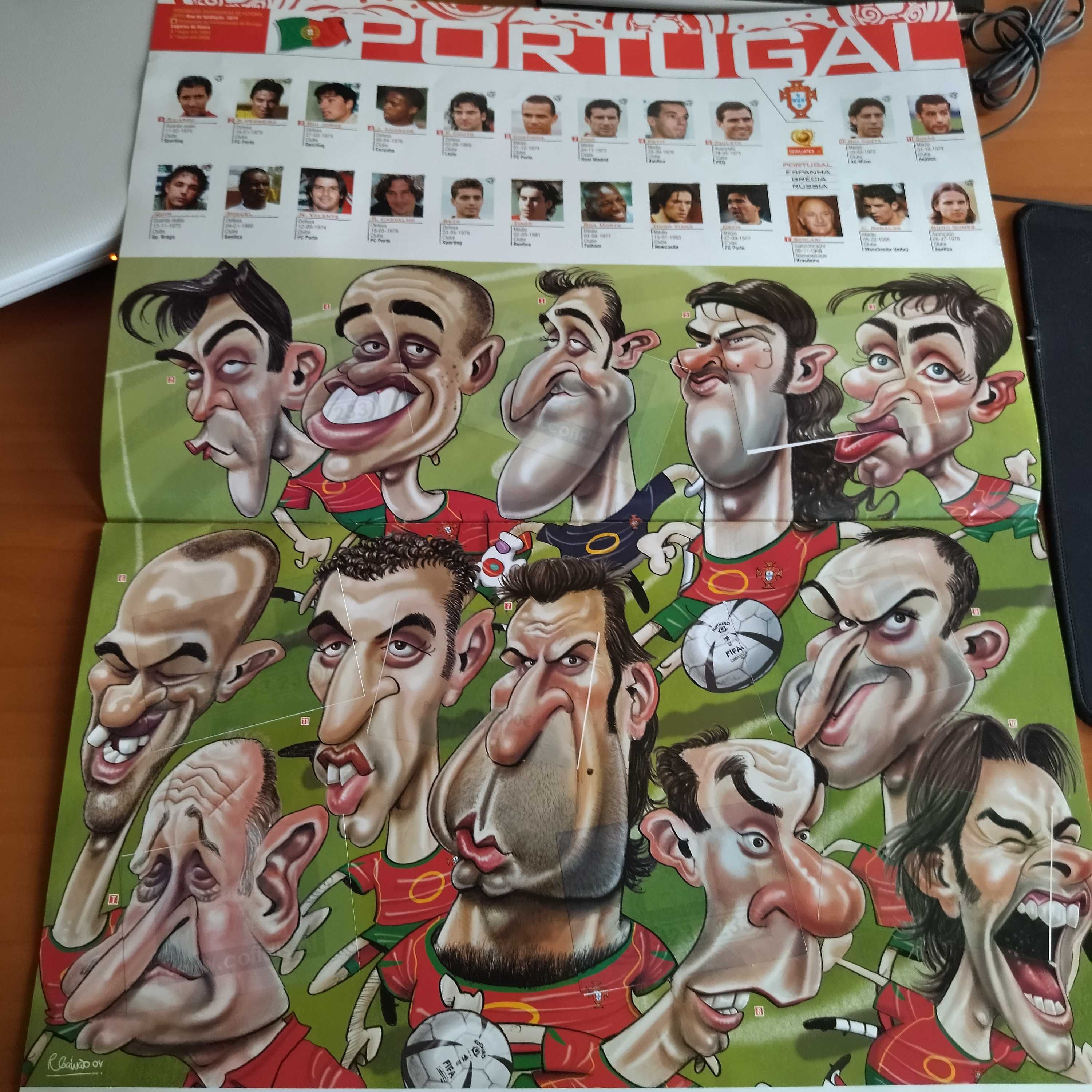 Cadernetas de futebol Euro 2004 Caricaturas