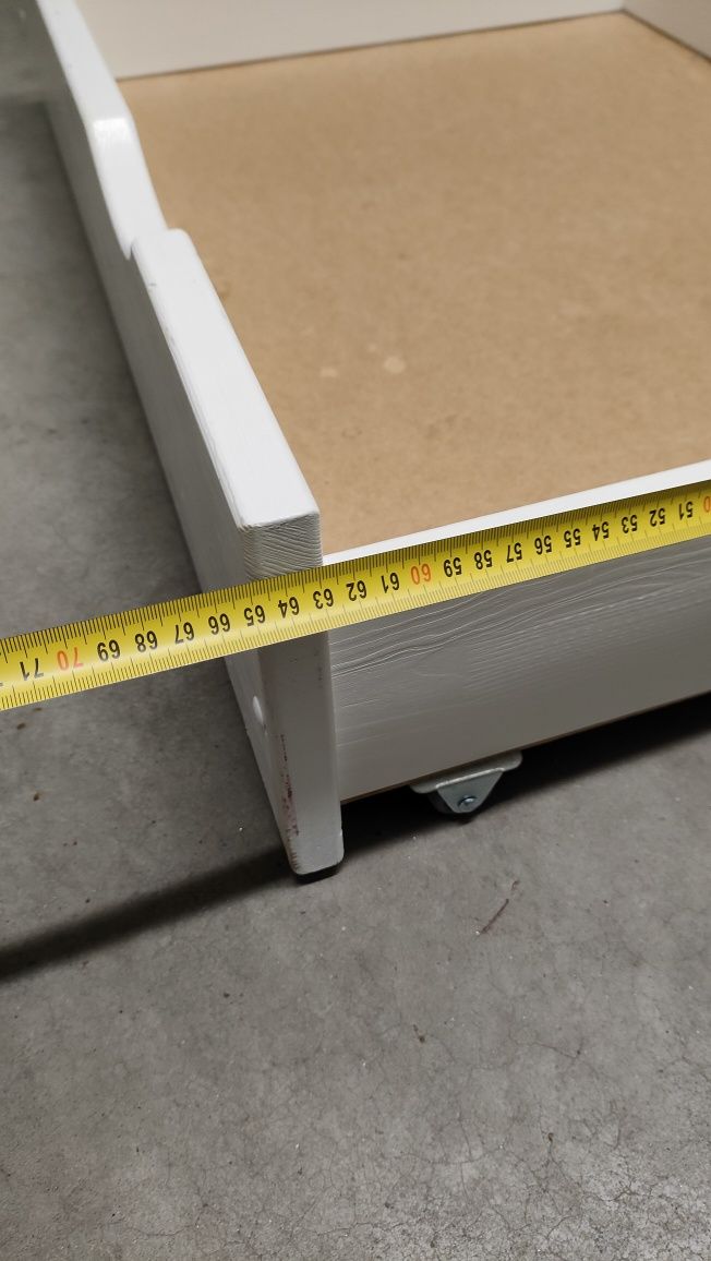 Szuflada pod łóżko na kółkach biała Ikea 90x65x20 cm