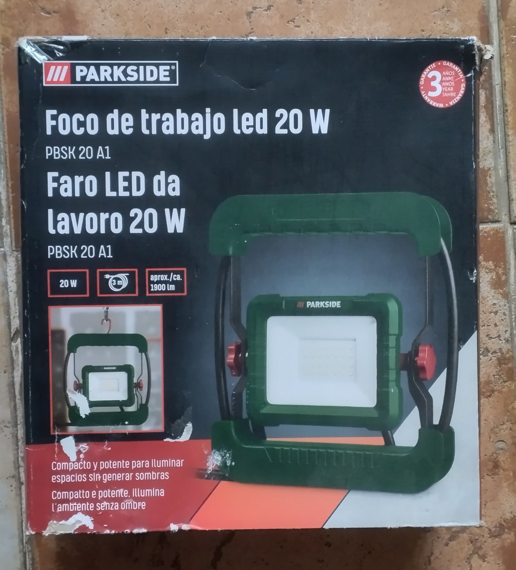 Foco / projetor de trabalho led 20W Parkside