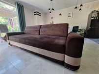 Kanapa sofa rozkładana brązowa