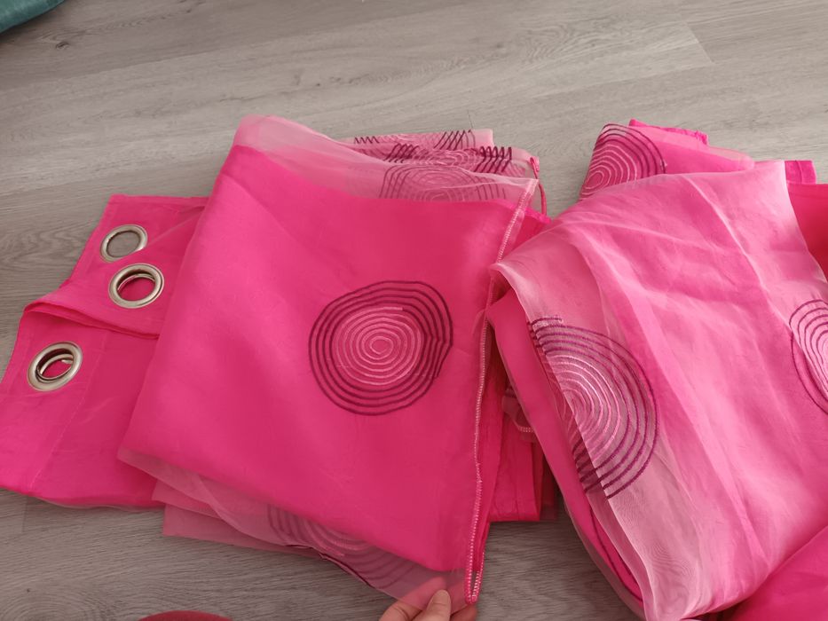 Par de cortinas  rosa